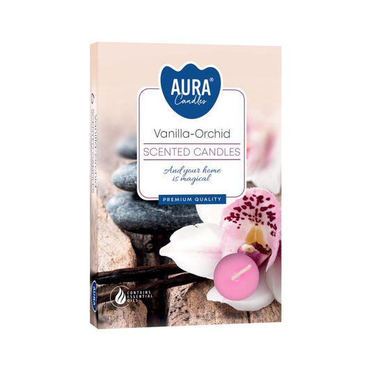 Set of 6 Scented Tealights Vanilla & Orchid