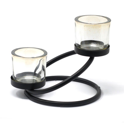 Iron Votive Holder with Double Step Design – Two Cup