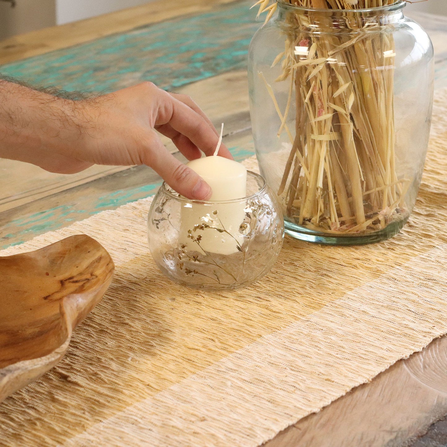 Floral Glass Candle Holder – Margarita Bowl (8 x 10cm)