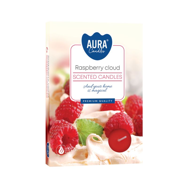 Set of 6 Scented Tealights Raspberry Cloud
