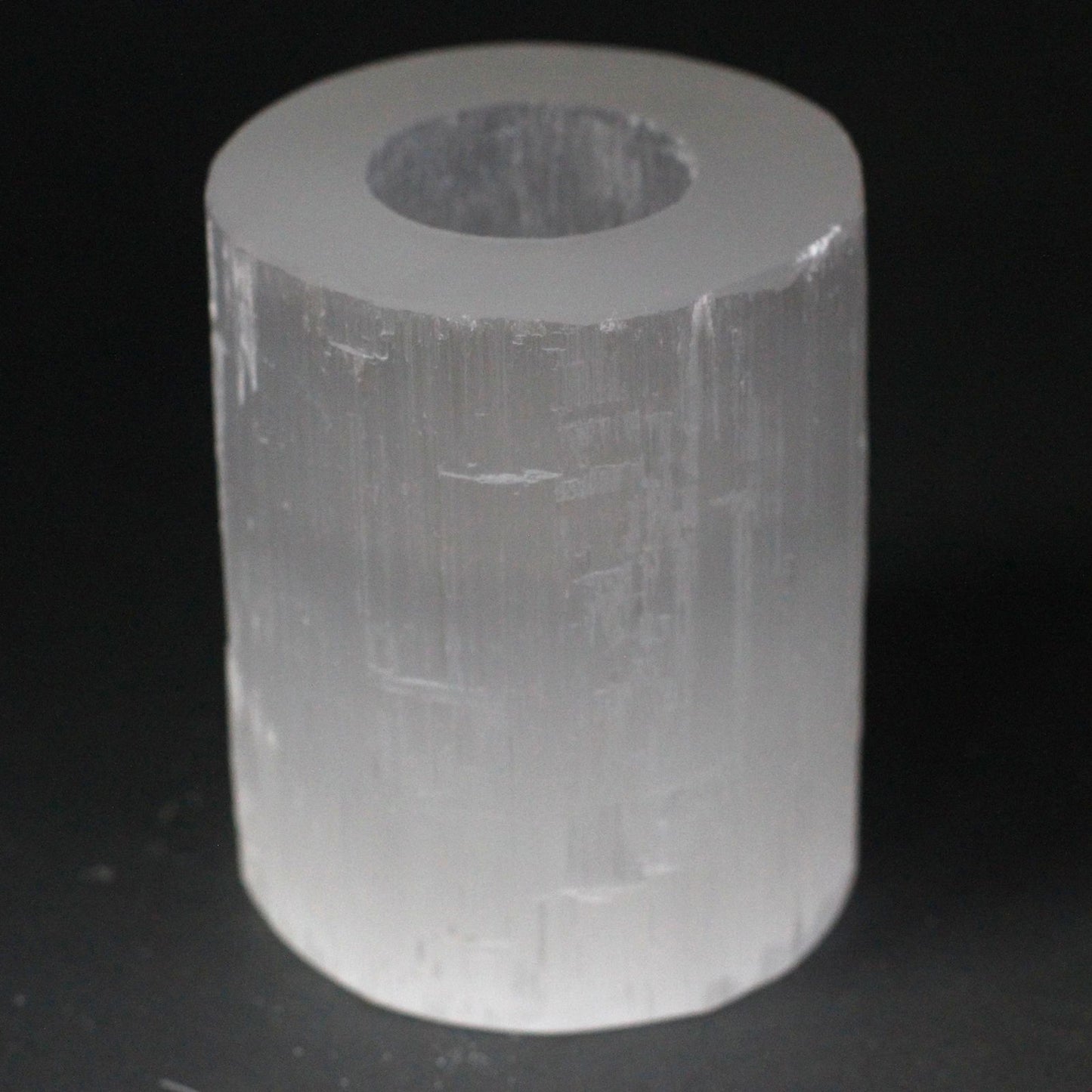 Selenite Candle Holder – Cylinder 10cm