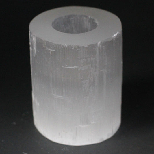 Selenite Candle Holder – Cylinder 10cm