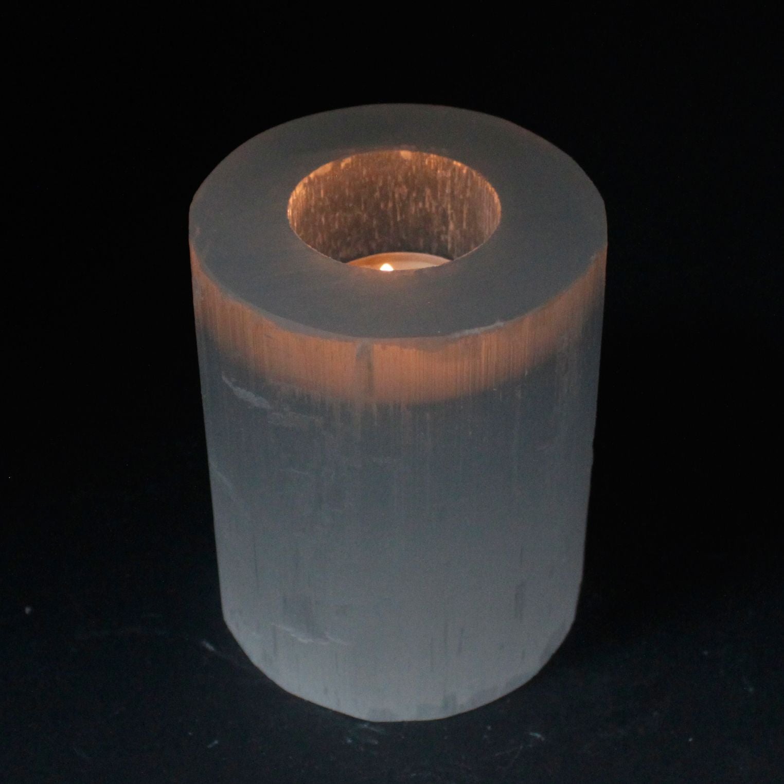 Selenite Candle Holder – Cylinder 10cm