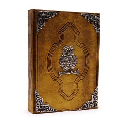 Hefty Coffee Tan Book – Zinc Owl Decor – 200 Deckle Edges Pages – 26x18cm