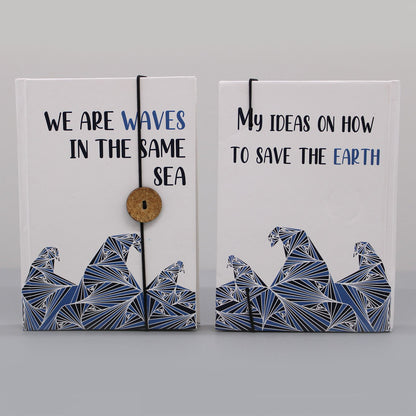 Notebook with strap – Waves in the same sea