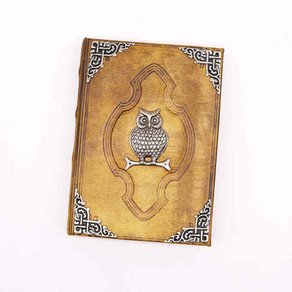 Hefty Coffee Tan Book – Zinc Owl Decor – 200 Deckle Edges Pages – 26x18cm