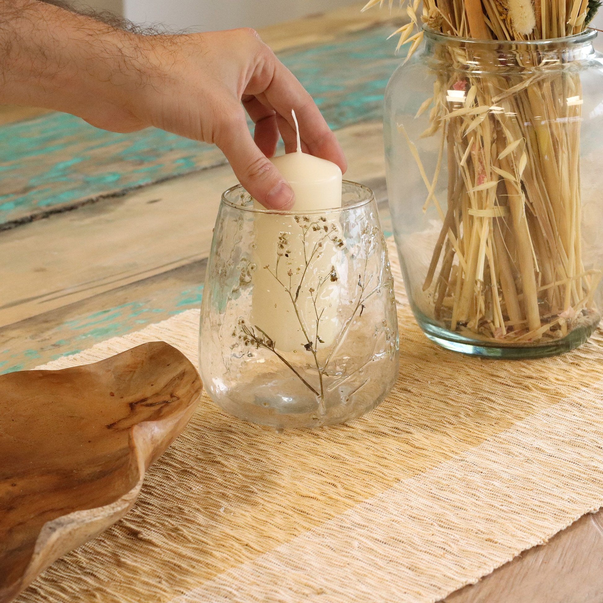 Floral Glass Candle Holder – Margarita Vase (12 x 11cm)