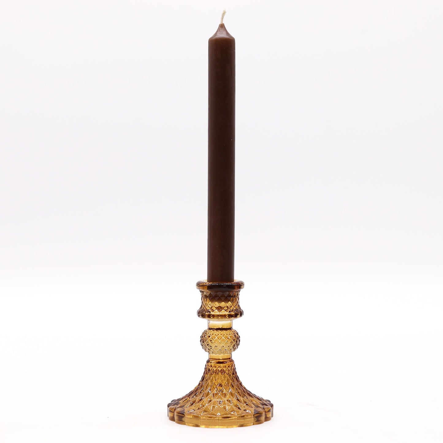 Vintage Candle Holder – Antique Amber