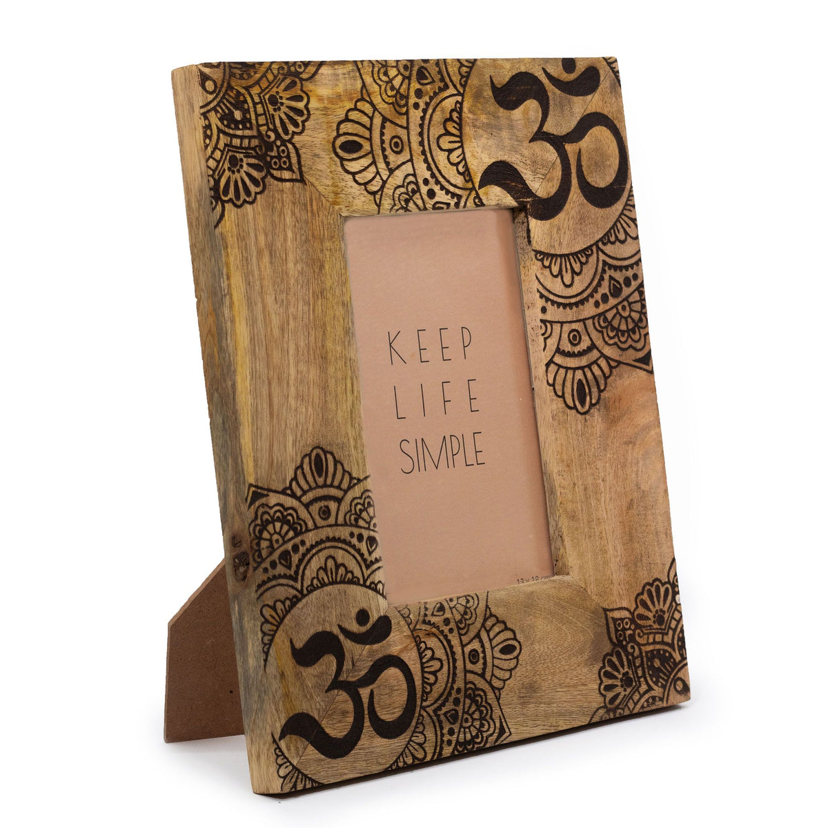 Mandala Mango Wood Photo Frame 10x15cm – Black Design