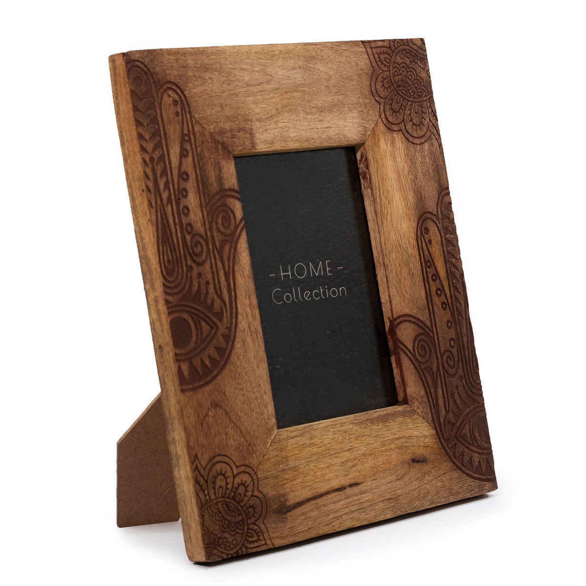 Hamsa Mango Wood Photo Frame 10x15cm – Black Design