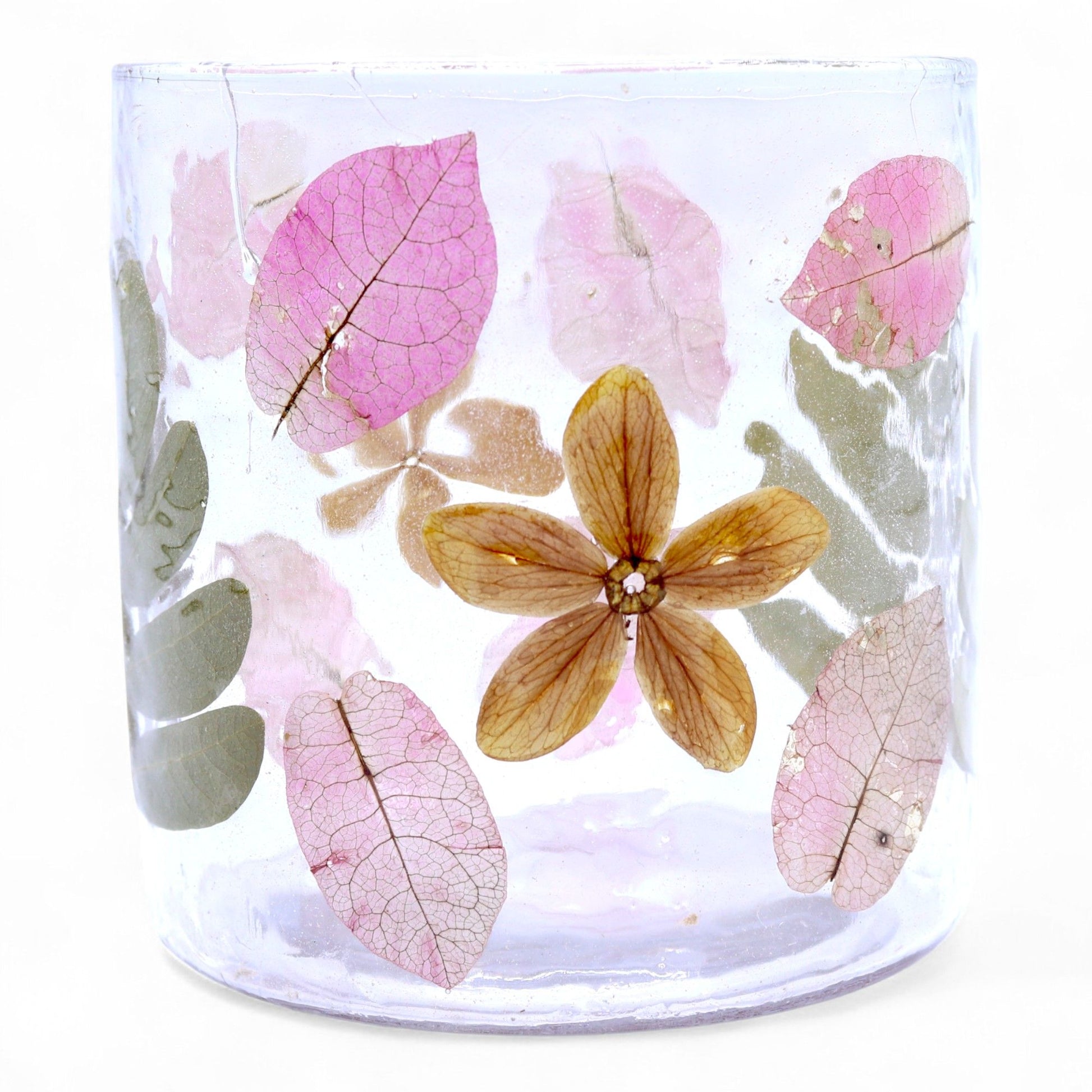 Floral Glass Candle Holder – Primavera Straight (8 x 8cm)