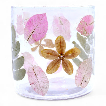 Floral Glass Candle Holder – Primavera Straight (8 x 8cm)