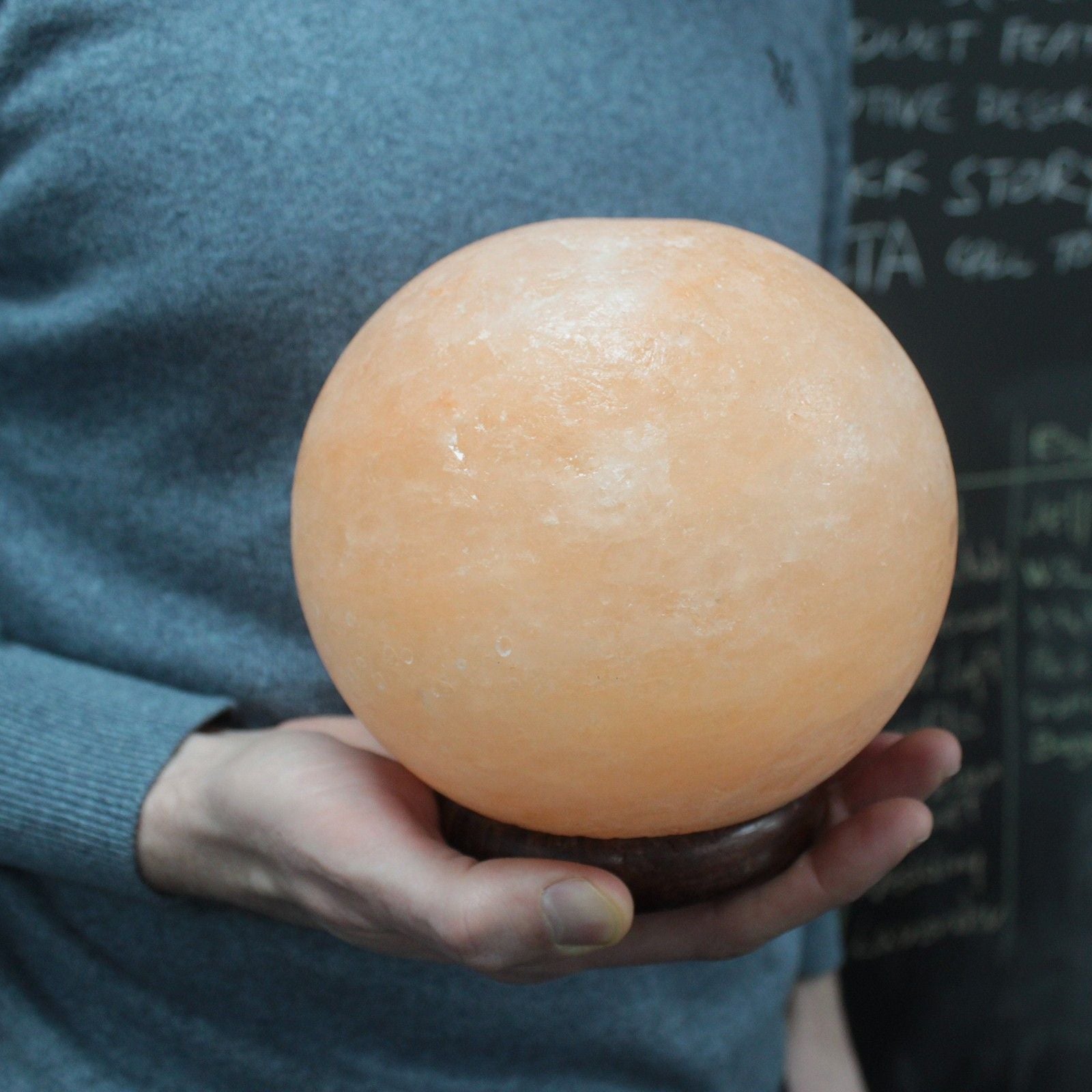 Large Himalayan Salt Ball Lamp – Wooden Base