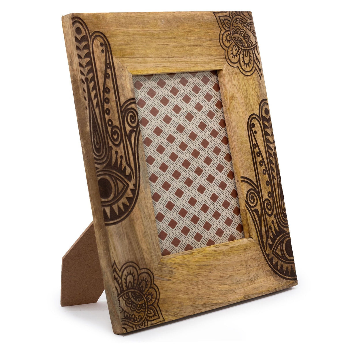 Hamsa Mango Wood Photo Frame 13x18cm – Black Design