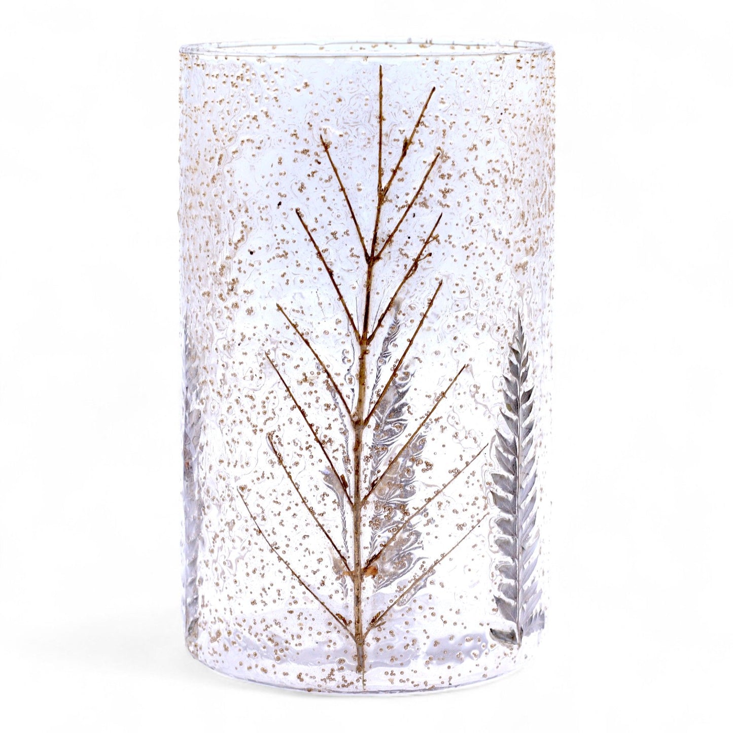 Floral Glass Candle Holder – Pino Tall Vase (19 x 11cm)