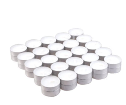 50 x Unscented Tealight Candles 4 Hour Burn