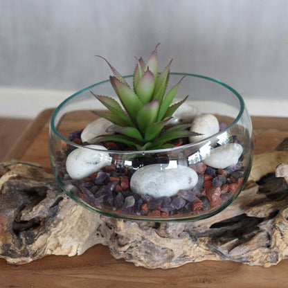 Molten Glass on Extra Large Double Wood Stand 70cm