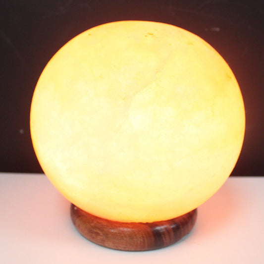 Large Himalayan Salt Ball Lamp – Wooden Base