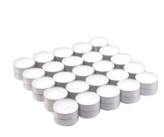 50 x Unscented Tealight Candles 4 Hour Burn