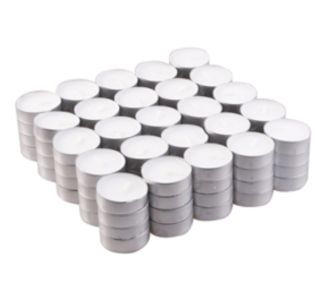 100 x Unscented Tealight Candles 4 Hour Burn
