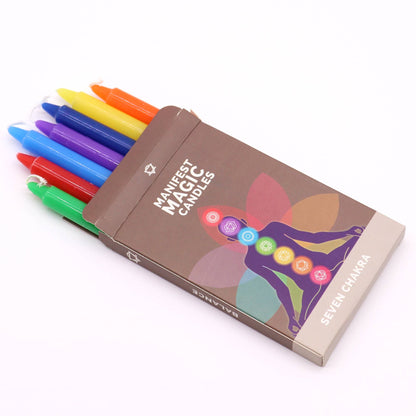 Seven-Chakra Manifest Candle Set – Pack of 7