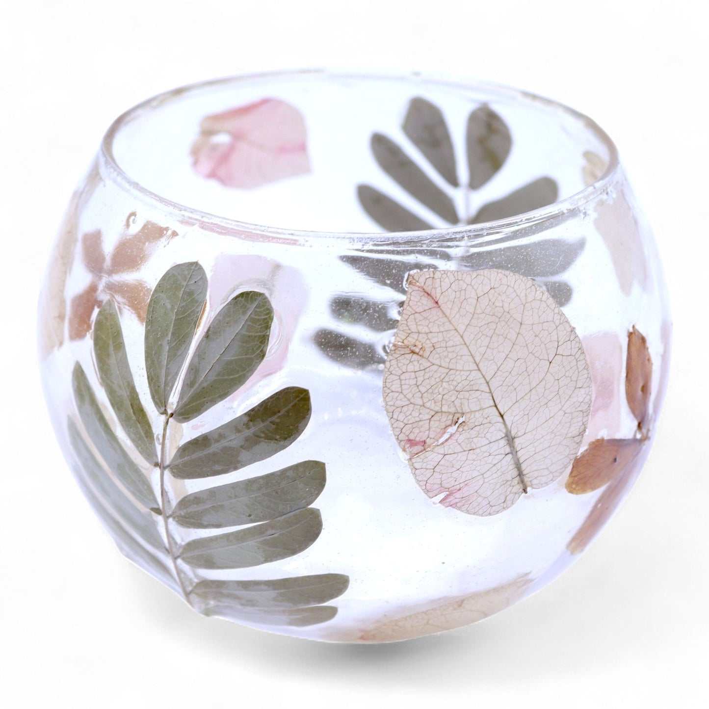 Floral Glass Candle Holder – Primavera Bowl (8 x 10cm)