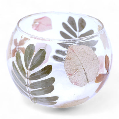 Floral Glass Candle Holder – Primavera Bowl (8 x 10cm)