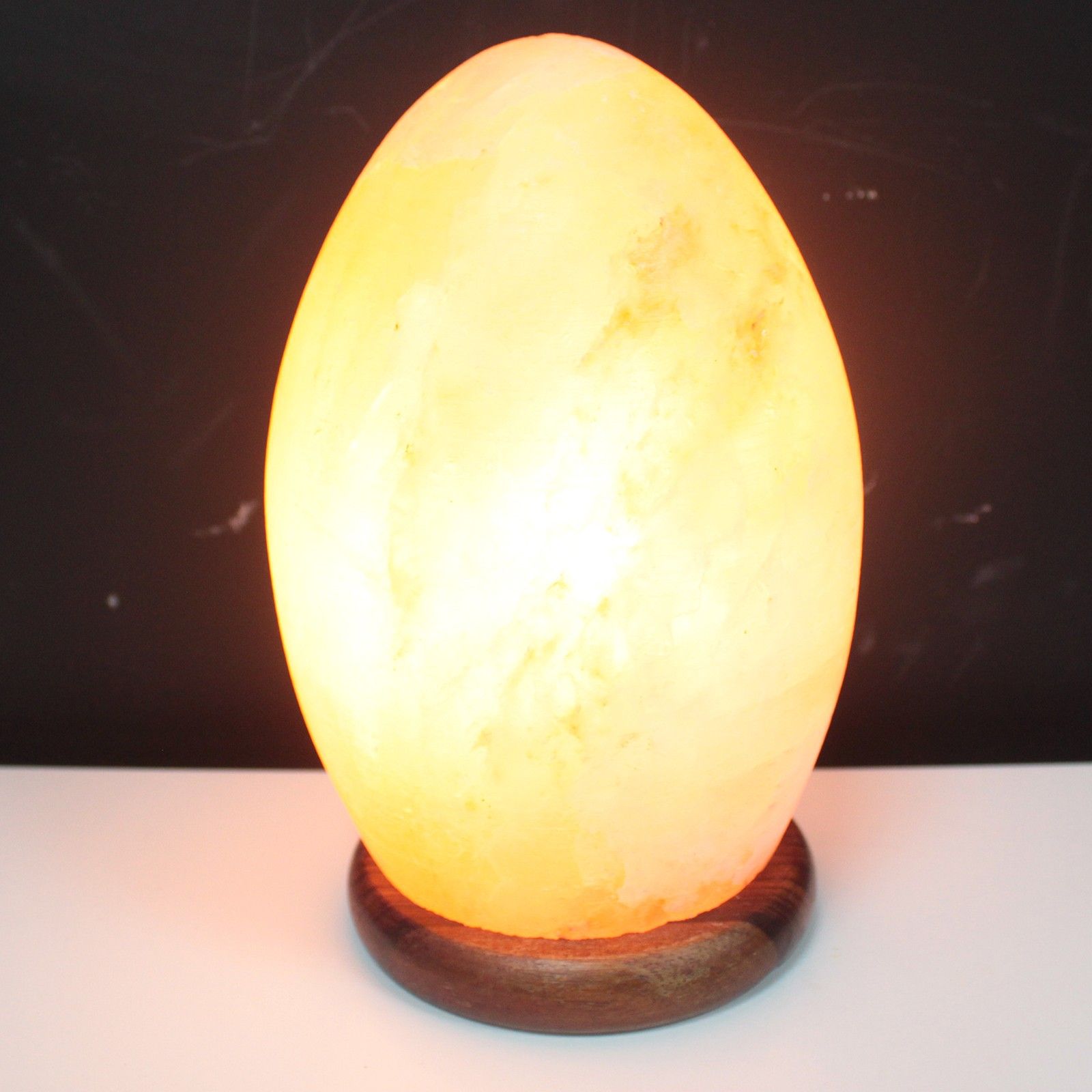 Himalayan Salt Egg Lamp – Wooden Base