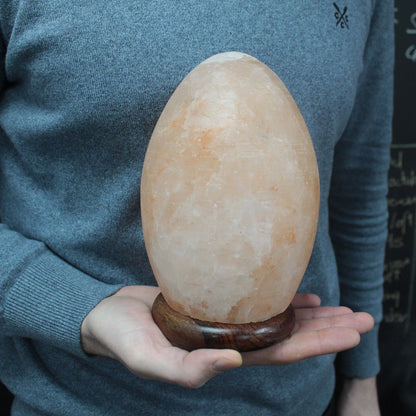 Himalayan Salt Egg Lamp – Wooden Base