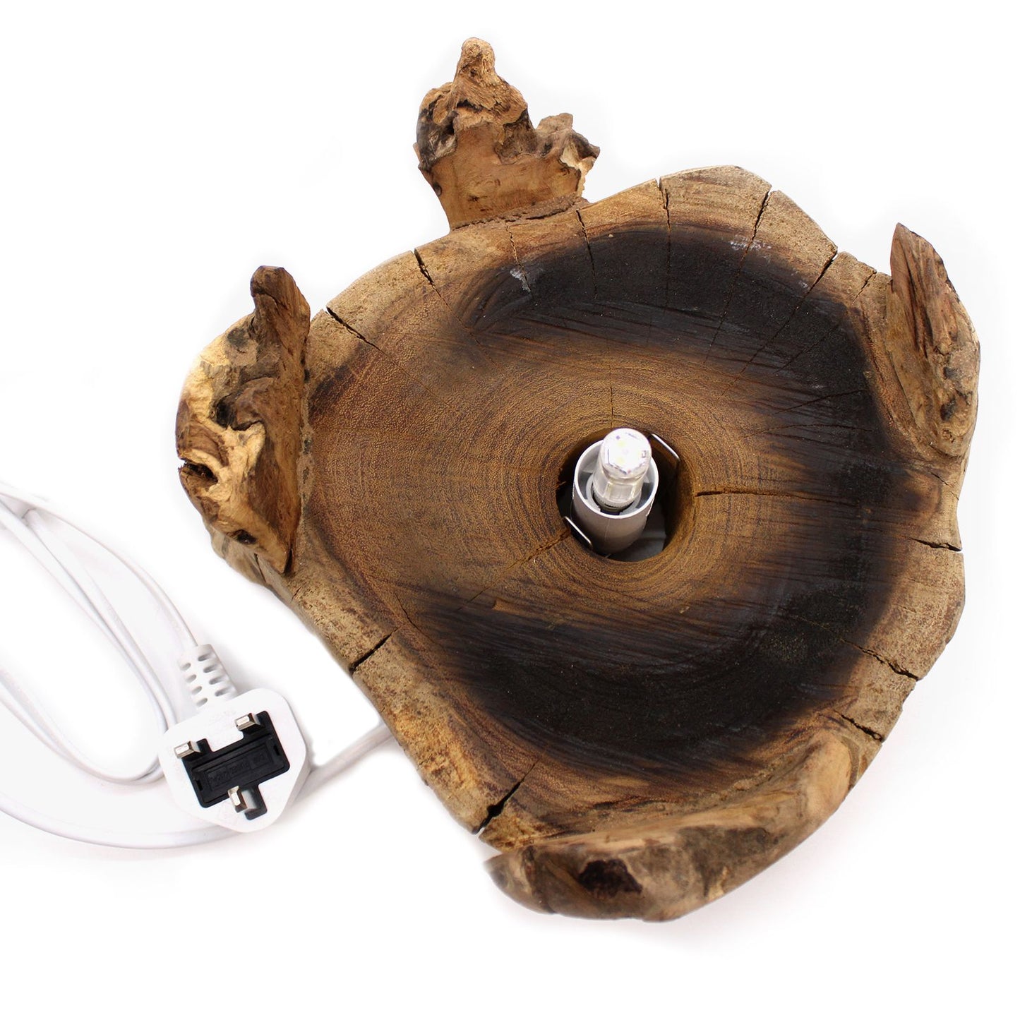 Molten Glass Large Bowl on Wood with Light 3.7L