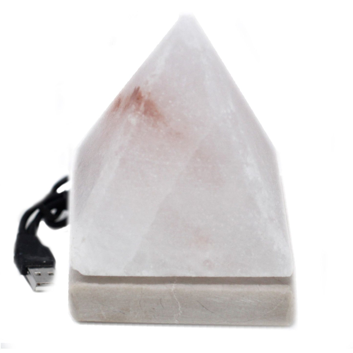 USB White Salt Lamp Pyramid 9cm – Colour-Shift