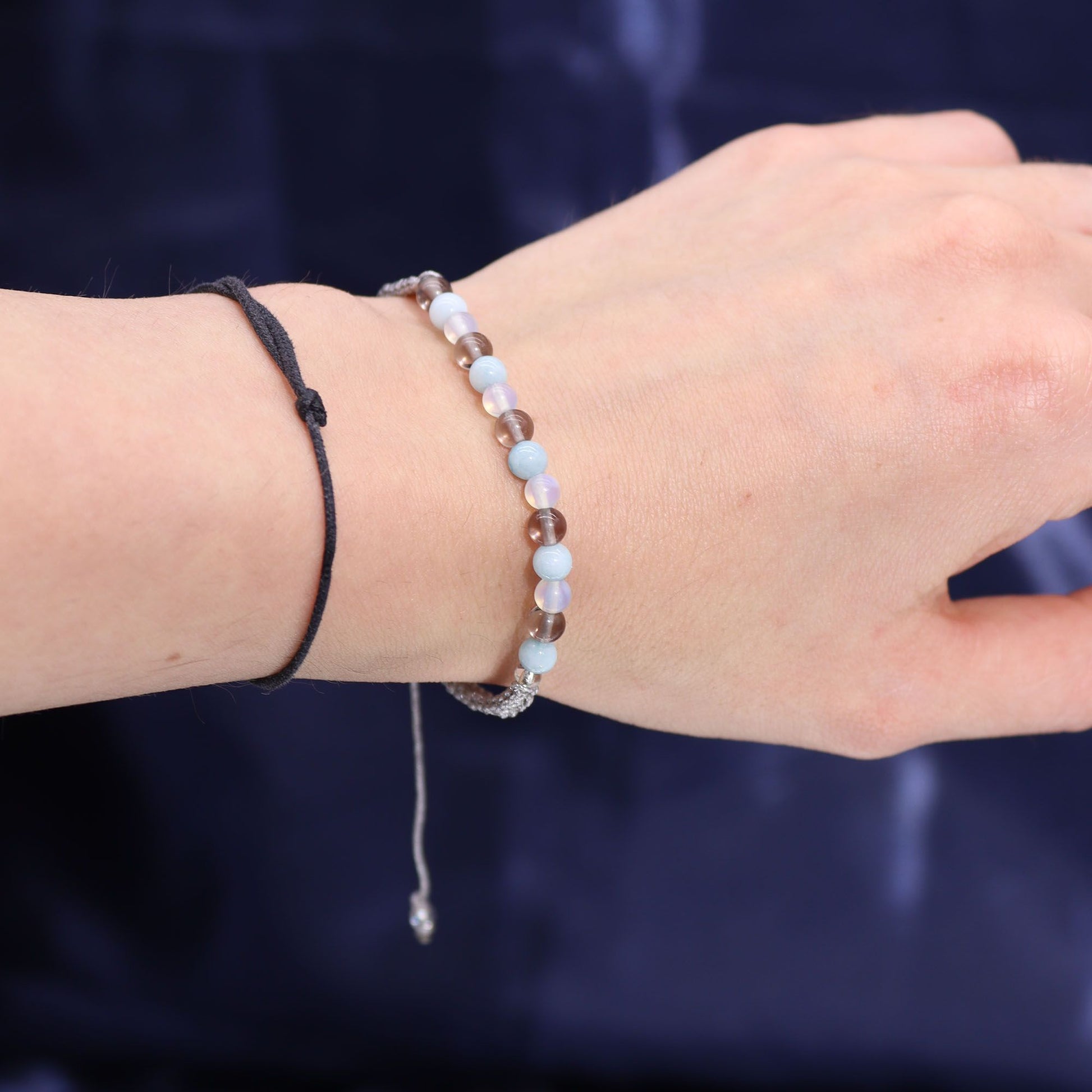 Zodiac Crystal Candle with Gemstone Bracelet – Cancer