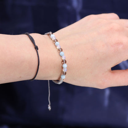 Zodiac Crystal Candle with Gemstone Bracelet – Cancer