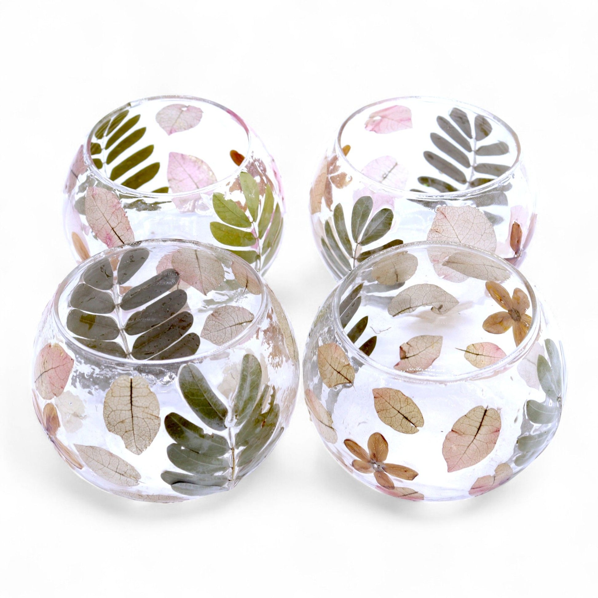 Floral Glass Candle Holder – Primavera Bowl (8 x 10cm)