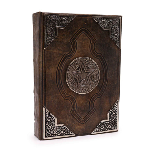 Hefty Brown Tan Book – Zinc Pentagon Decor – 200 Deckle Edges Pages – 26x18cm