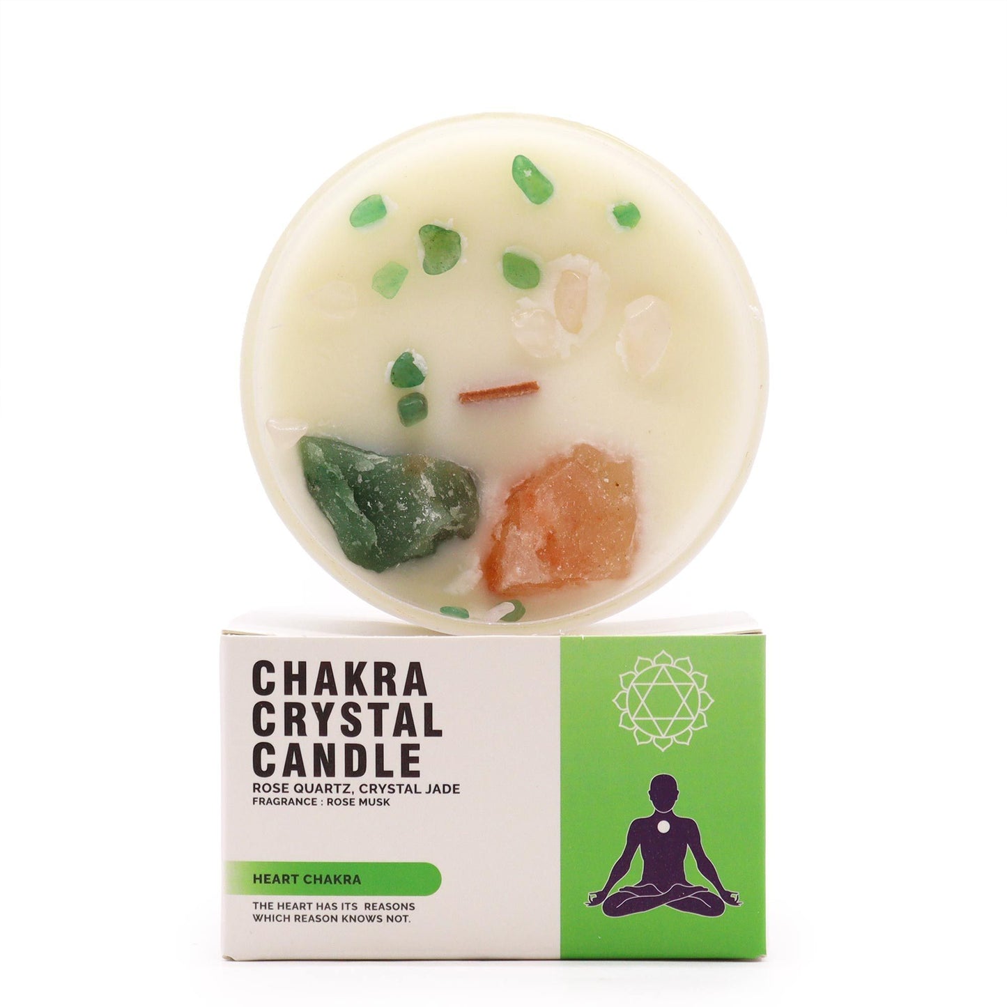 Chakra Crystal Candle – Heart Chakra