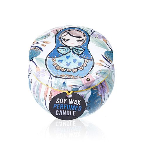 Russian Doll Art Tin Candle – Dolly Blue Fragrance