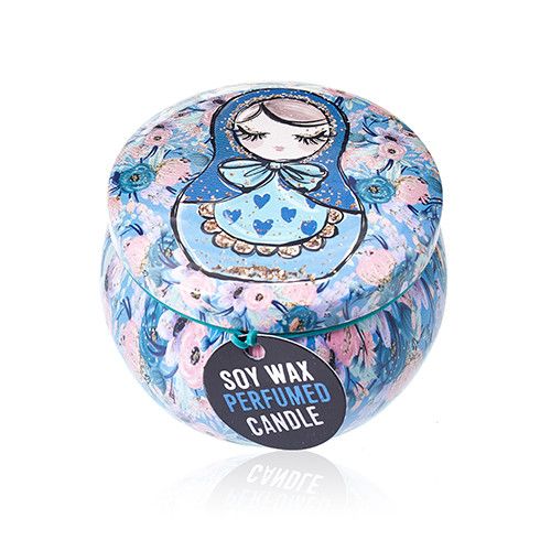 Russian Doll Art Tin Candle – Dolly Blue Fragrance