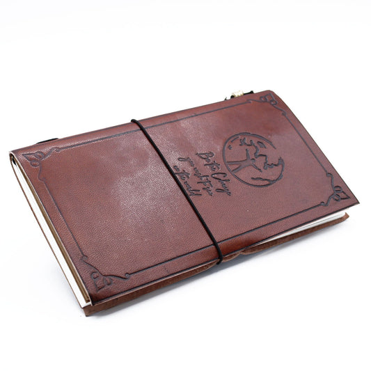 Handmade Leather Journal – Be the Change – Brown (80 pages)