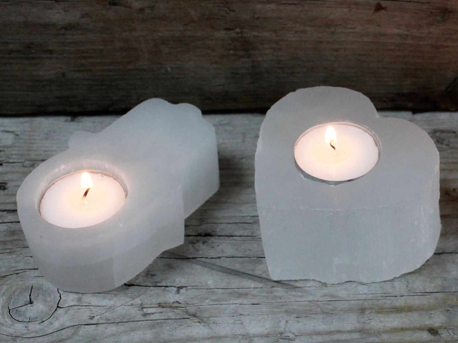 Selenite Hamsa Hand Candle Holder