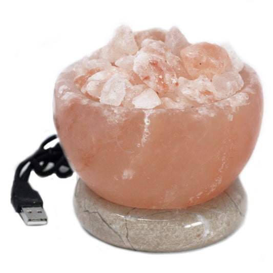 USB Salt Lamp Fire Bowl – Colour-Changing