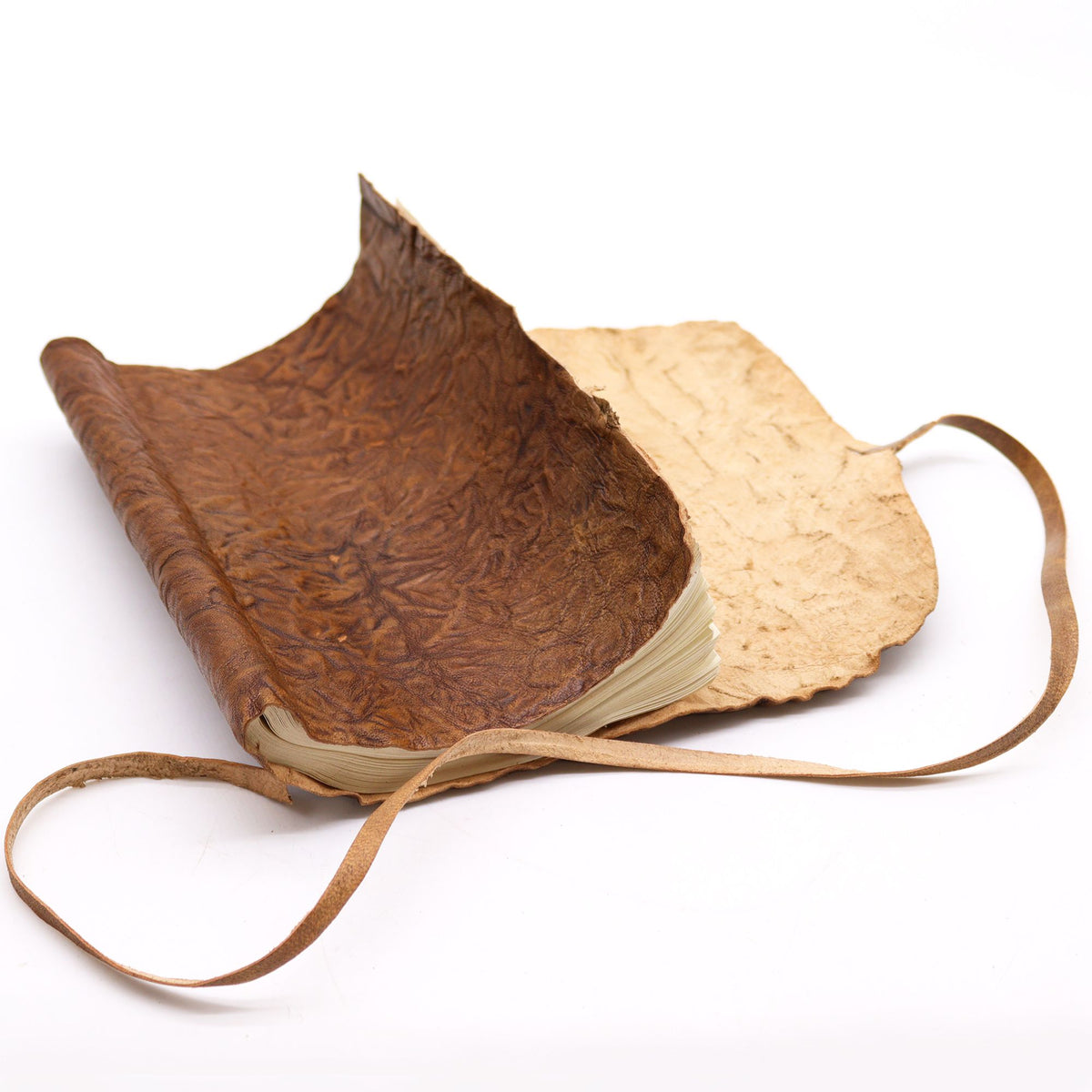 Rolled Leather Travel Notebook – 96 pages – Natural 21x15cm