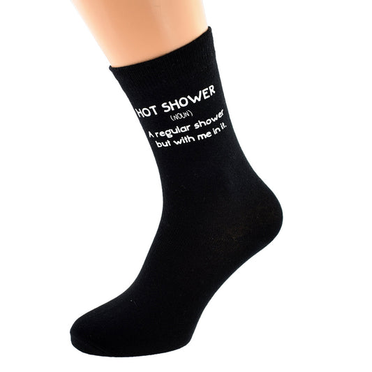Mens Black Socks Novelty Hot Shower Socks| Ashton and Finch