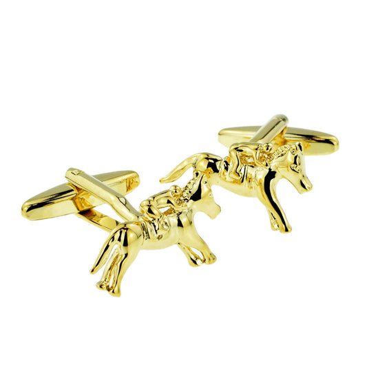 Gold Plated Jockey Horse Equestrian Cufflinks | Ashton and Finch