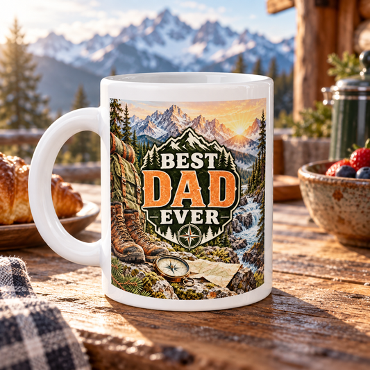 Best Dad Ever – Mountain Explorer Mug — front design