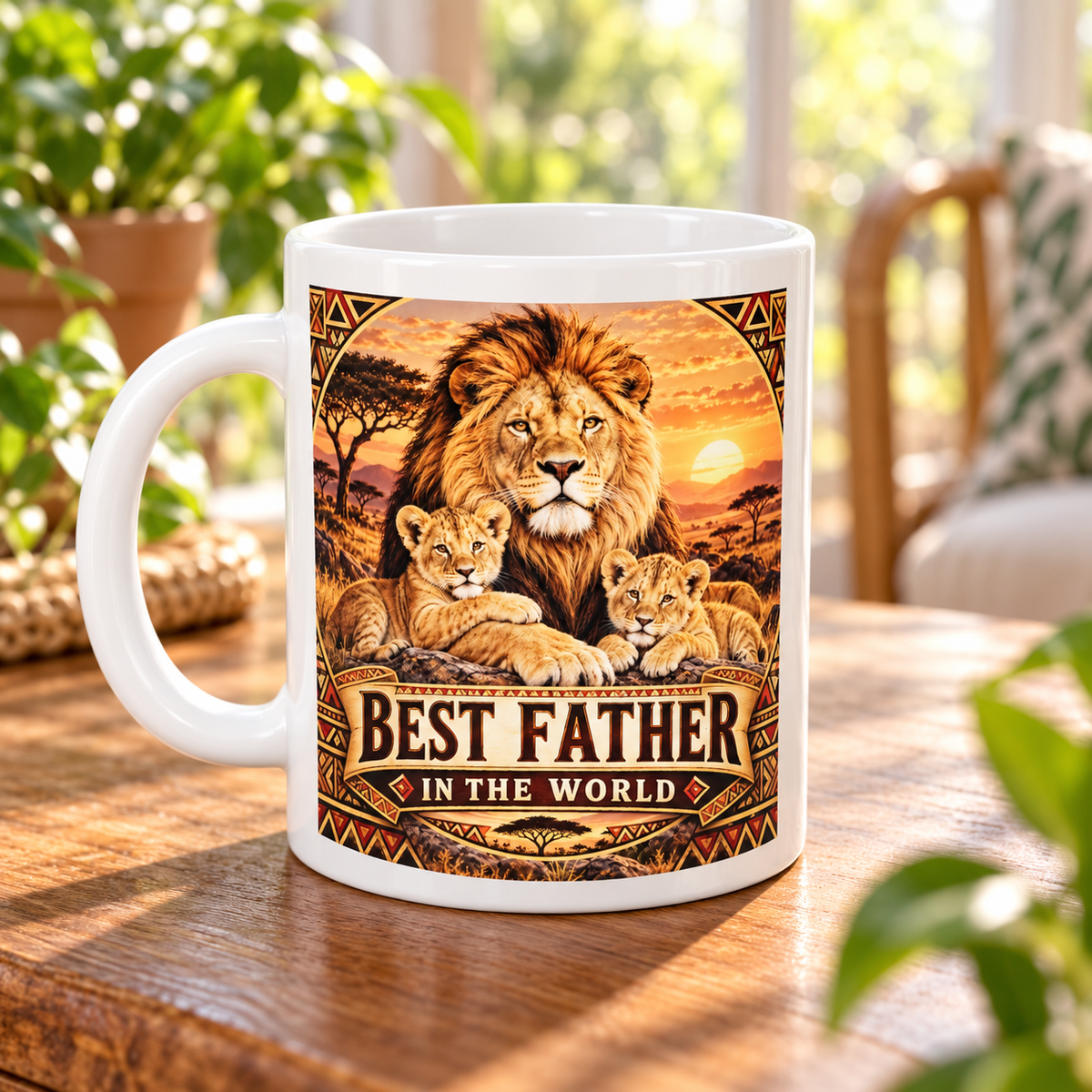 Best Father in the World – Lion Mug — front design