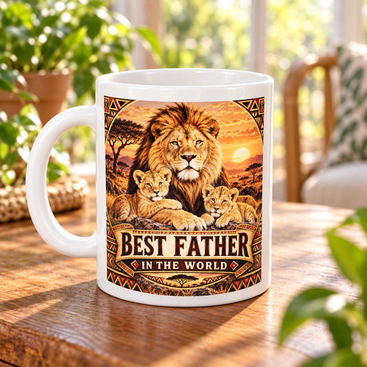 Best Father in the World – Lion Mug — front design