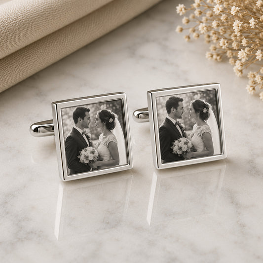 Personalised Wedding Photo Cufflinks