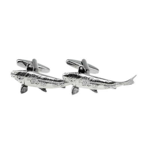 English Made Koi Carp Pewter Cufflinks | Ashton and Finch