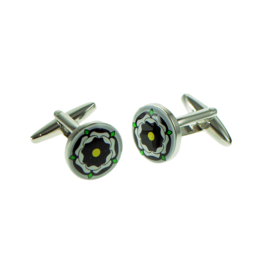 Black Accents Tudor Rose Cufflinks | Ashton and Finch